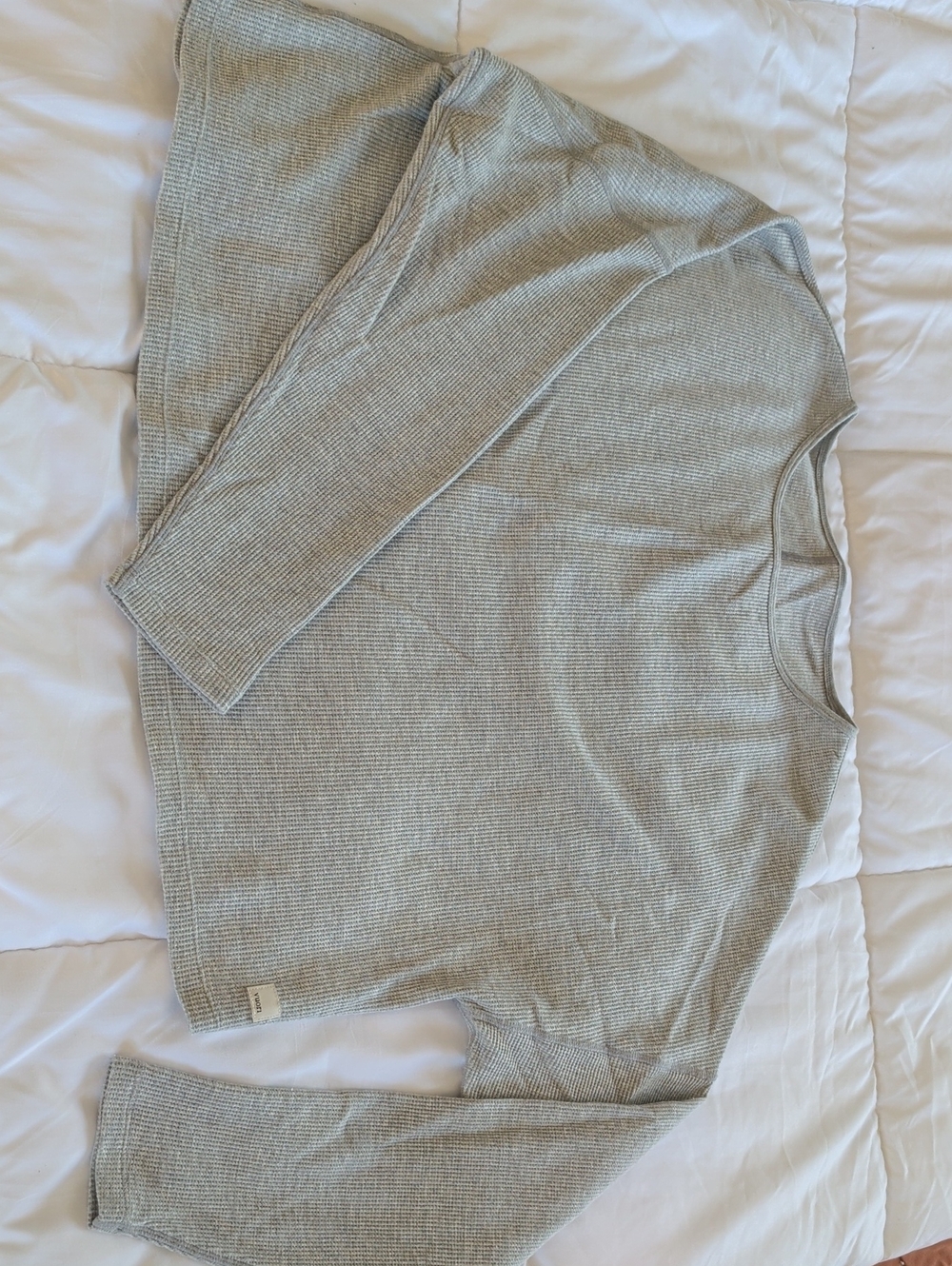 Vuori Light Gray Crop Thermal Knit